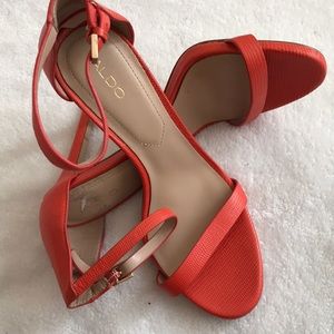 Aldo Cara heel sandals. Orange 7.5/38eu